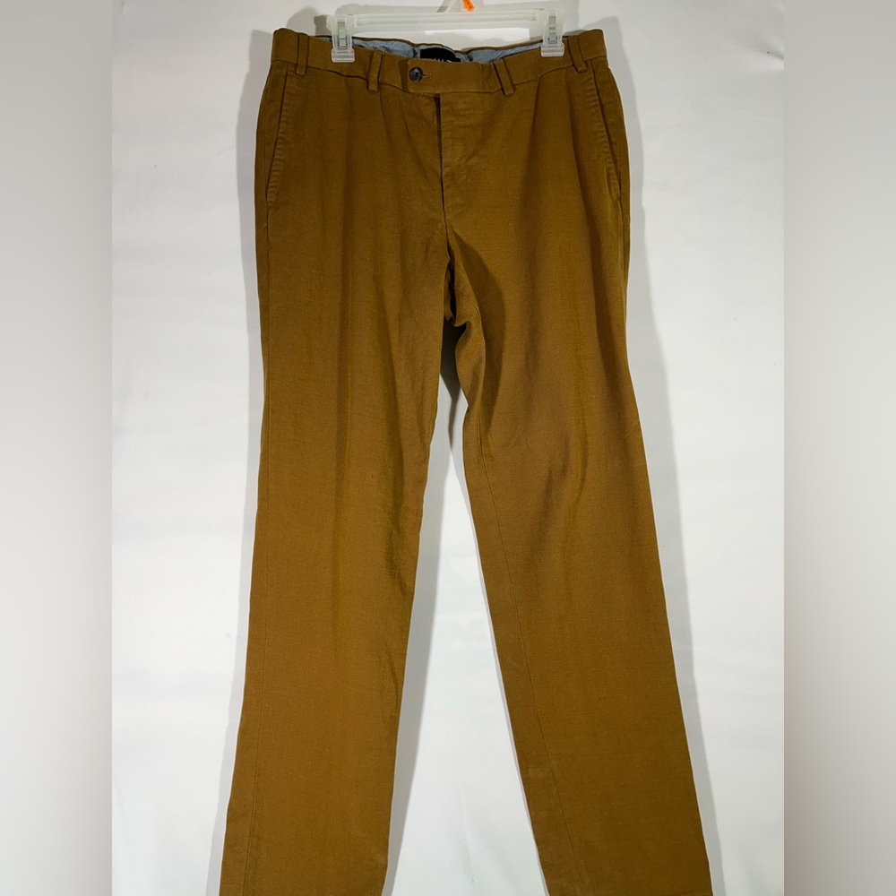 HILTL CORDUROY PANTS MEN 36x32”‎ BROWN FLAT FRONT 100% BAUMWOLLE COTTON  A91